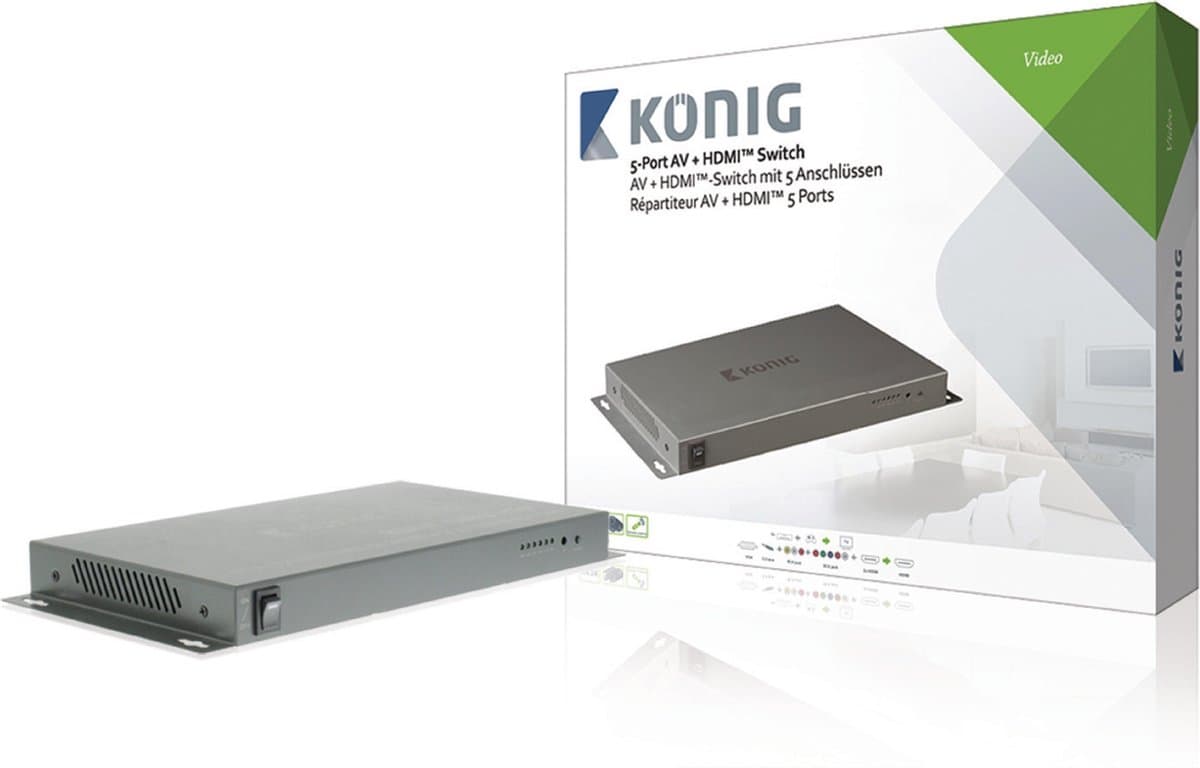 Konig HDMI multiconverter schakelaar met afstandsbediening - versie 1.4 (4K 30Hz)