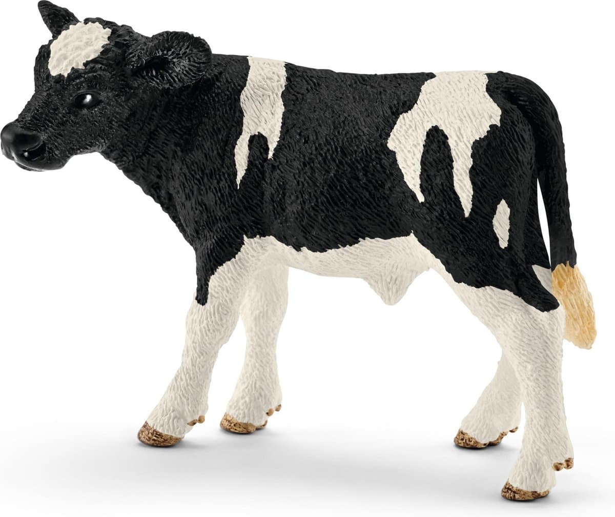 Schleich boerderij wereld speelfiguur zwart-witte kalf - No. 13798