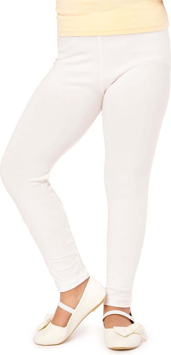 Merry Style MS-MS10-130-LE Meisjes Lang Leggings - Sport - Vrijetijdsbroek - Lang – Viscose - Sporbroek - Yogabroek - Ecru - 110