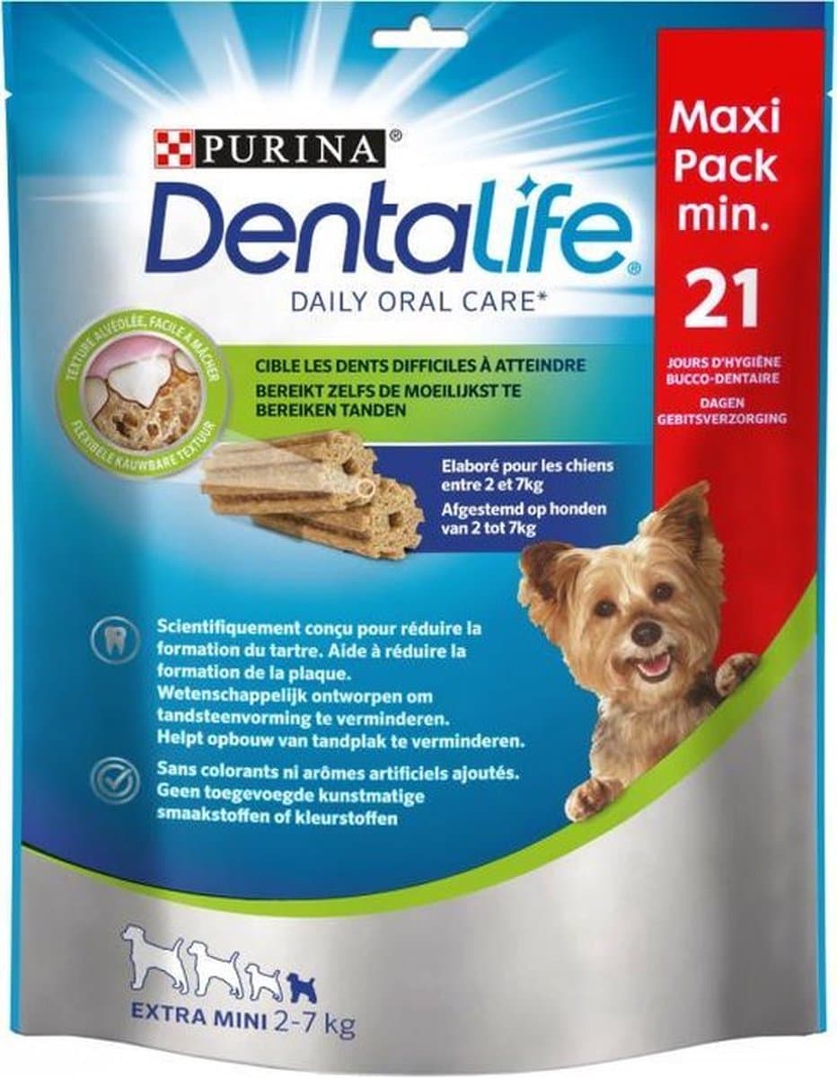 2x Purina Dentalife Daily Oral Care - Extra Small - Hondensnacks - 207 gram (21 sticks)