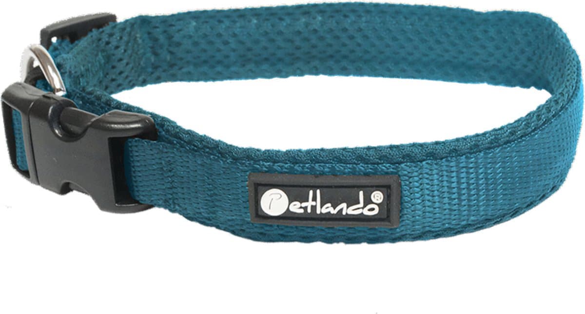 Petlando Hondenhalsband Mesh Petrol - Klikhalsband - Xl 55-60x4 Cm