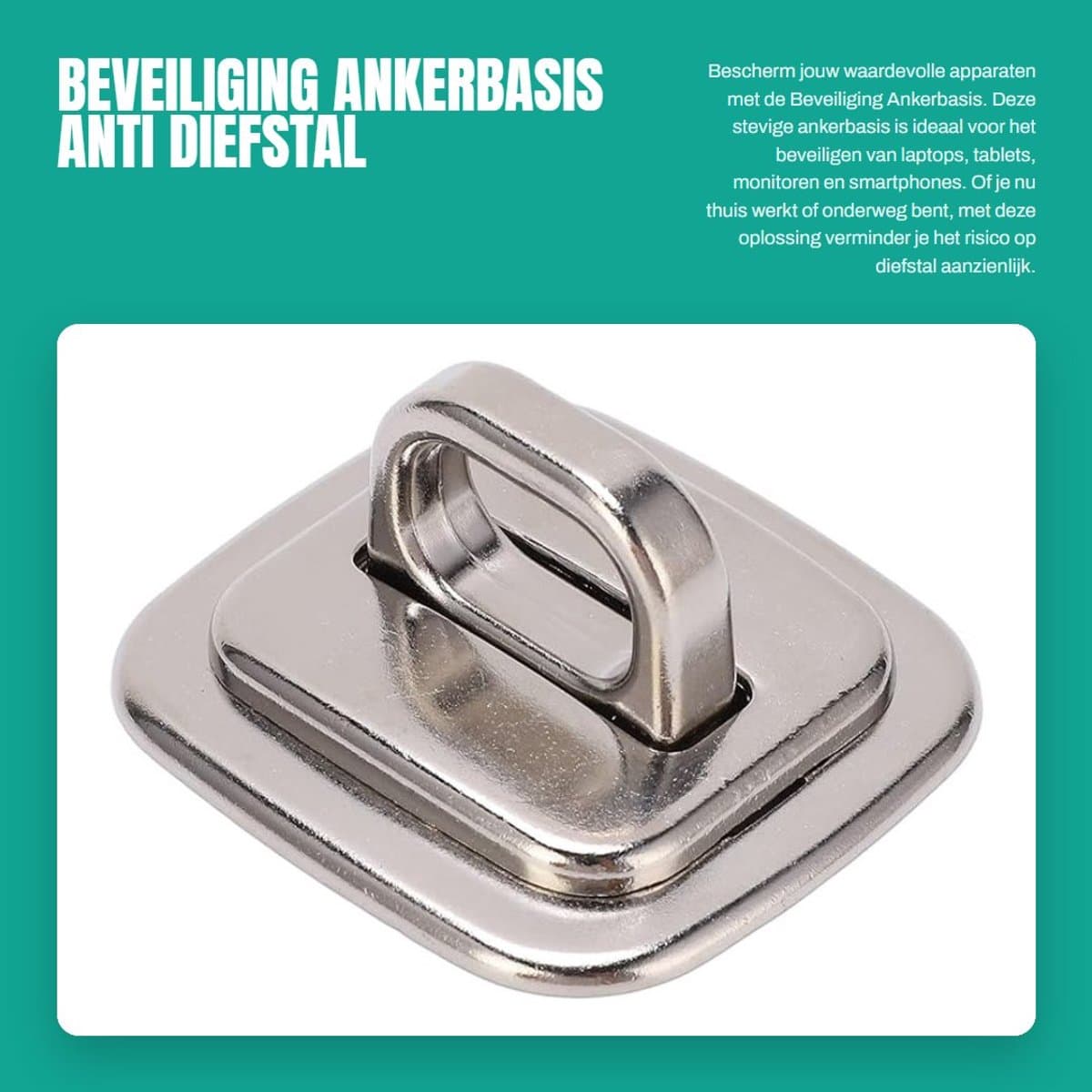 Dailygoods- Ankerbasis Anti Diefstal - Beveiliging voor Laptop/Tablet - Vaste Plaat - Zinklegering - Stevig en Roestvrij - Compact en Duurzaam - Beveiligingsslot