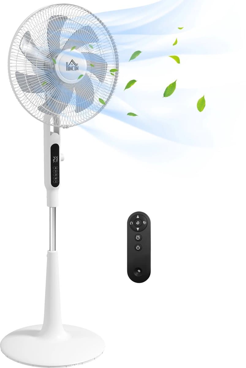 Archi Ventilator Staand – Statiefventilator - 40W – Afstandsbediening – 28 Snelheden – 75° Oscillatie – 12 Uurs Timer – Wit