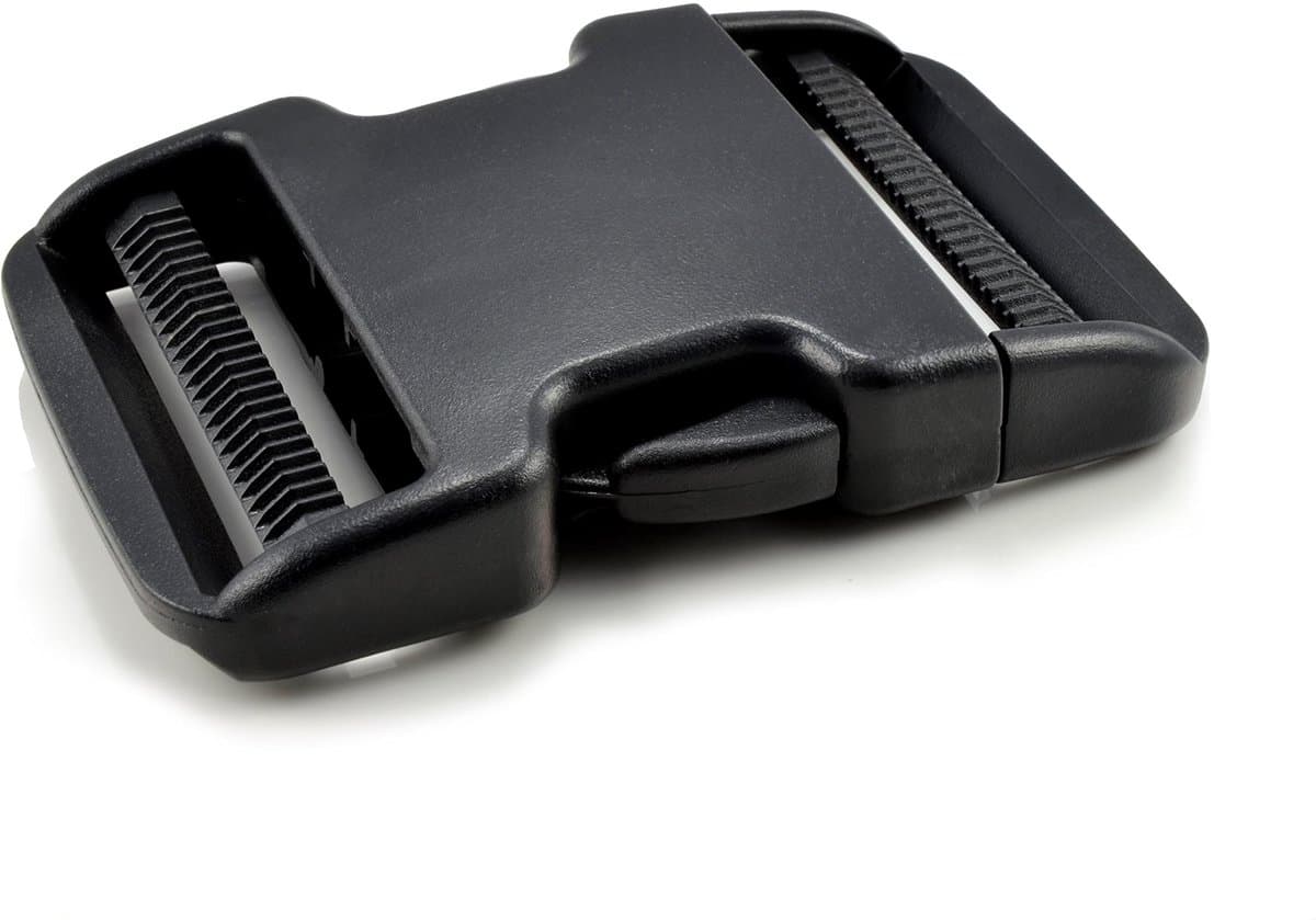 Dailygoods- Steekschnalle dubbelzijdig licht gebogen - Kliksluiting 25 mm - Voor paracord - Hondenhalsbanden - Rugzakriemen - Set van 3