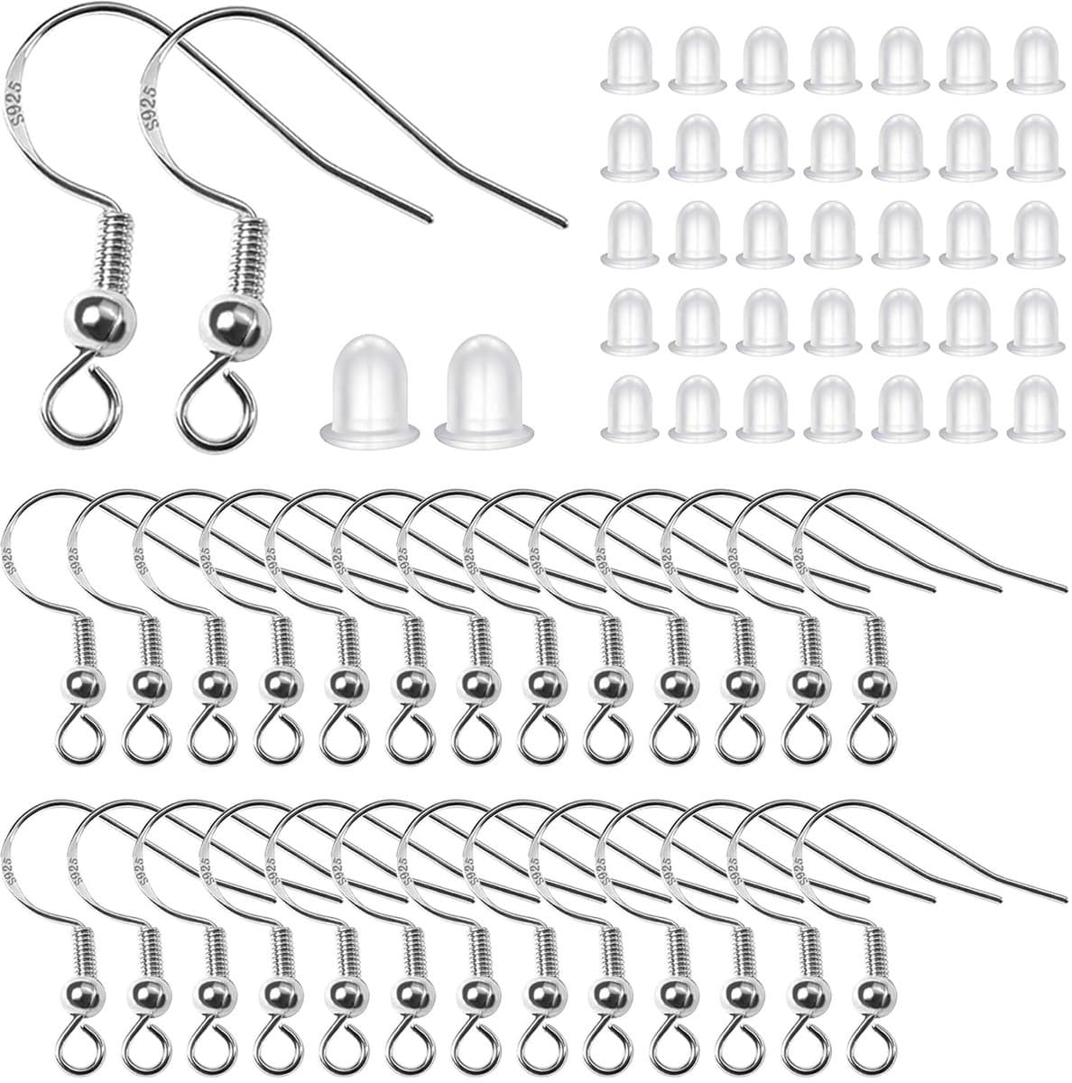 Dailygoods - Oorbel Haken - Oorbellen maken - Verzilverd - Knutselen - Oorhaakjes - 400 stuks voor DIY sieraden