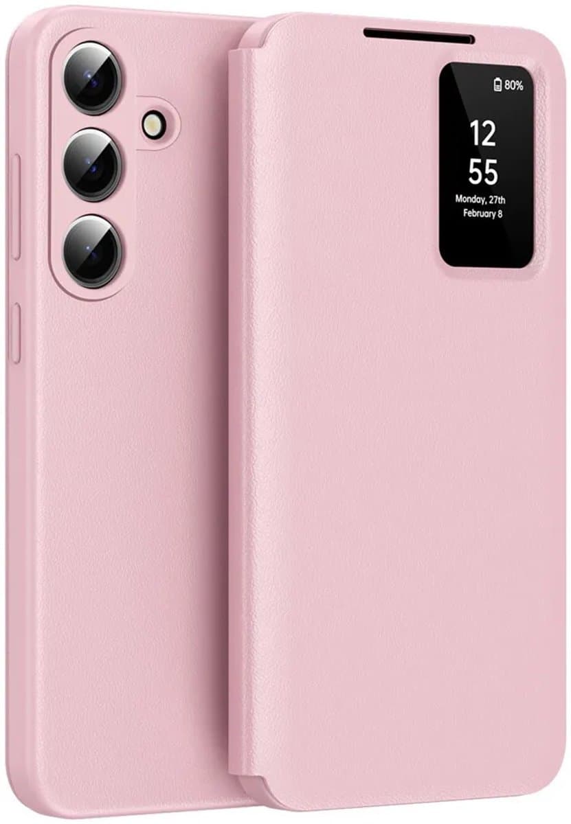 Hoesje geschikt voor Samsung Galaxy S26 Plus - Techsuit SmartView Book Wallet Case - Roze