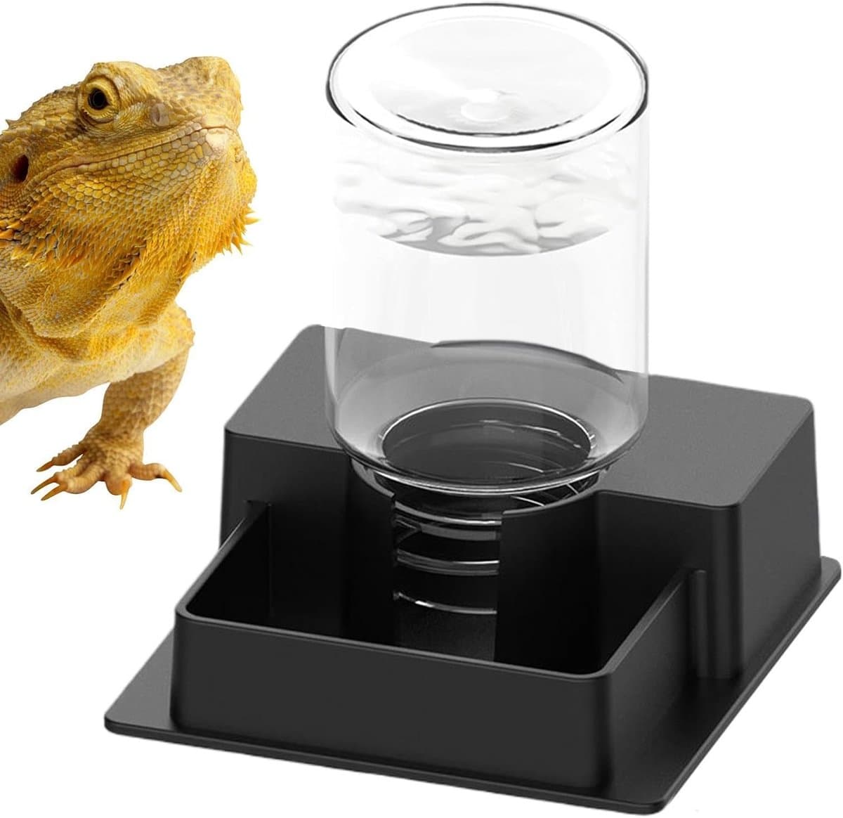 Watertoevoerbak Reptielen - Automatische Drinkschaal - Constante Hydratatie - Zelfnavullend Systeem - M: 7.8 x 7.3 cm - Wit