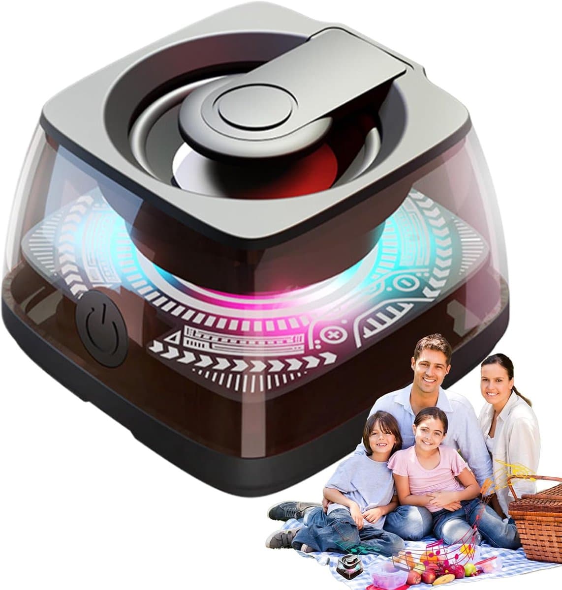 Magnetische luidspreker - Draagbare speaker - Muziek onderweg - Met kleurlicht - 6.3 x 6.3 cm - Meerdere kleuren