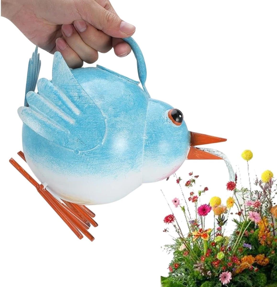 Binnenshuisgieter Vogelontwerp - Tuinbewateringshulpmiddel - Planten Verzorgen - Duurzaam Metaal - 19 Liter Inhoud - Blauw