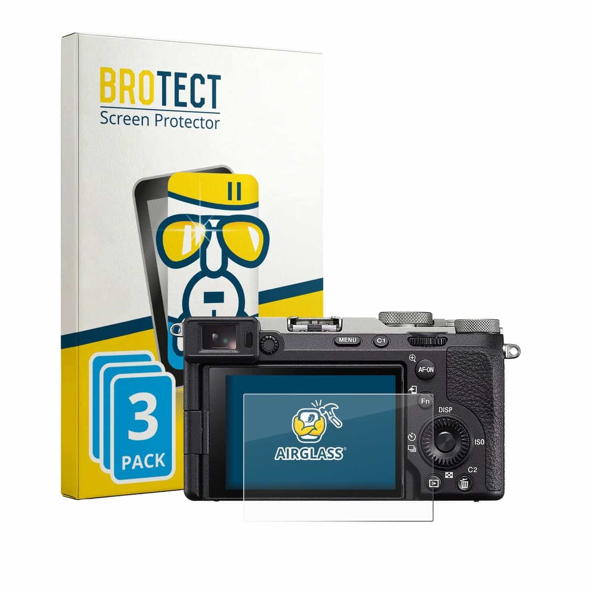 Screenprotector 3 Stuks voor Sony A7C II Beschermglas transparant