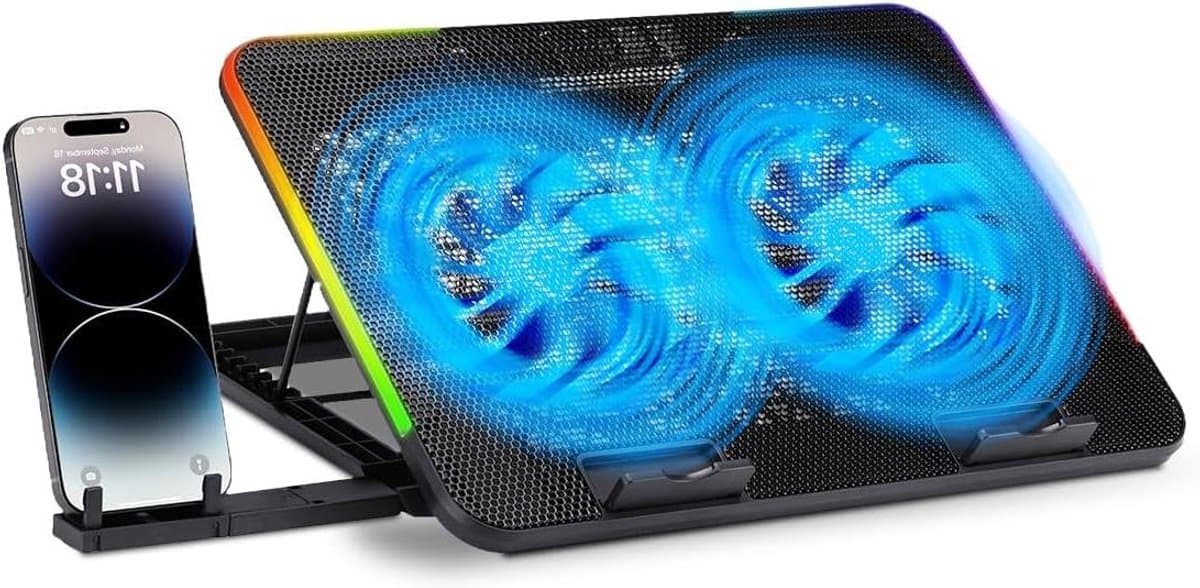 Laptop Koeler - Koelstation - Laptop Beschermen - Verstelbare Hoogtes - Tot 17 Inch - Zwart