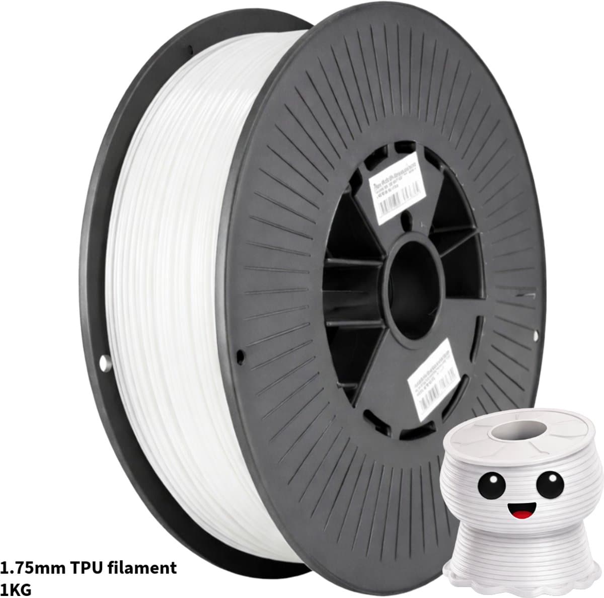 TPU Wit Filament 93A – Flexibel en Slijtvast 3D-Printmateriaal
