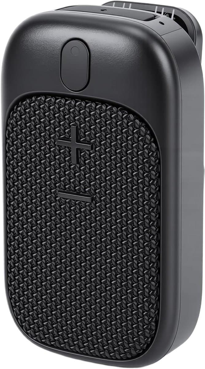 Draagbare Bluetooth Luidspreker - Mini Speaker Clip-on - Handsfree Muziek - Met Ingebouwde Microfoon - 600mAh Batterij - Zwart