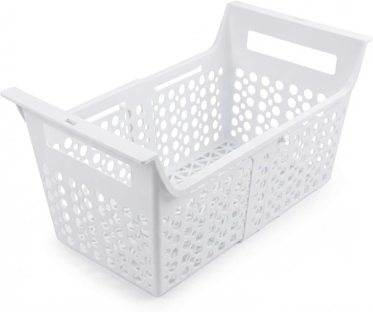 Vriezer Organizer - Opbergbak Diepvries - Voedsel Ordenen - Uitbreidbaar - 41.5 x 27 x 23.5 cm - Wit