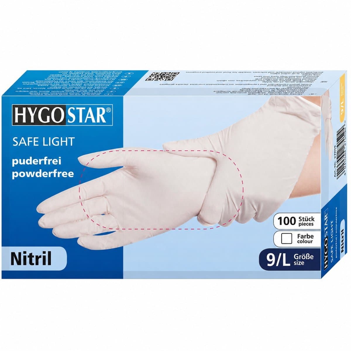 Hygostar handschoenen nitril poedervrij wit maat L - 100 stuks