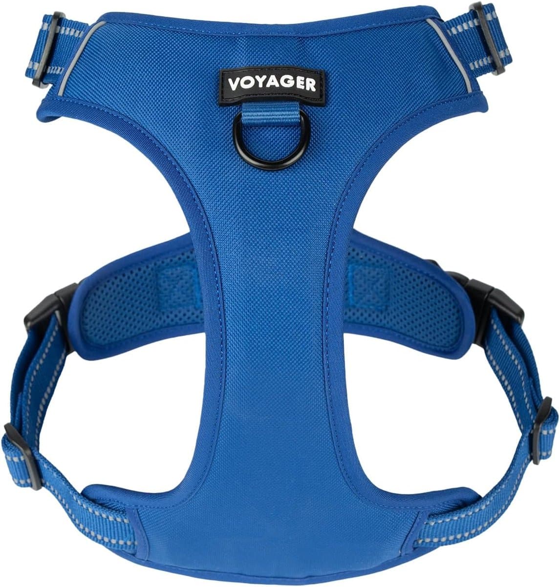 Hondenharnas - Veiligheidstuig - Comfortabel Wandelen - Dubbele Bevestiging - XS 33-43 cm - Blauw Raster