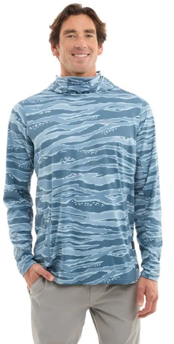 Pelagic Exo Tech Wahoo Uv-hoodie Met Lange Mouwen Blauw M Man
