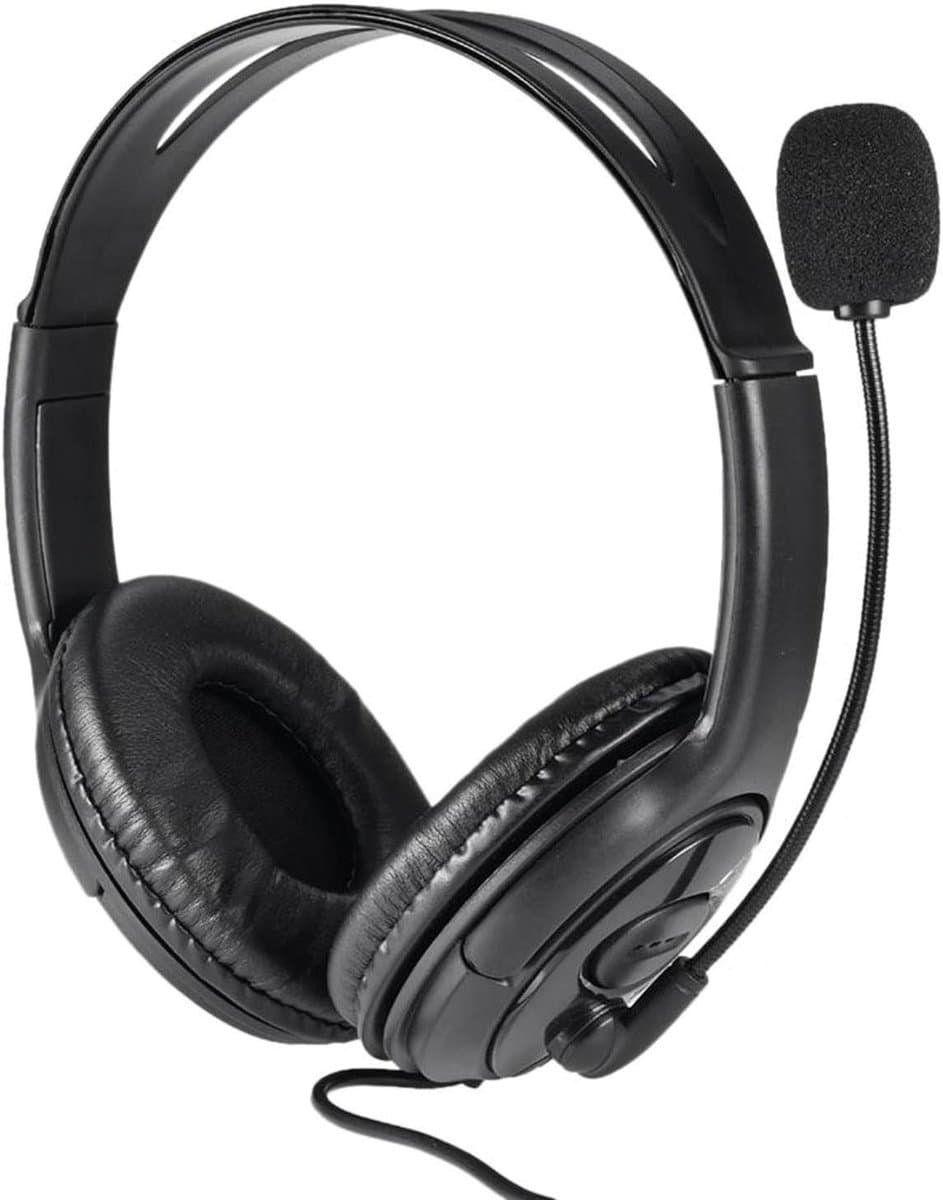 USB Headset - Computer headset - Online vergaderen - Ruisonderdrukkende microfoon - 23.7 x 22.3 cm - Zwart