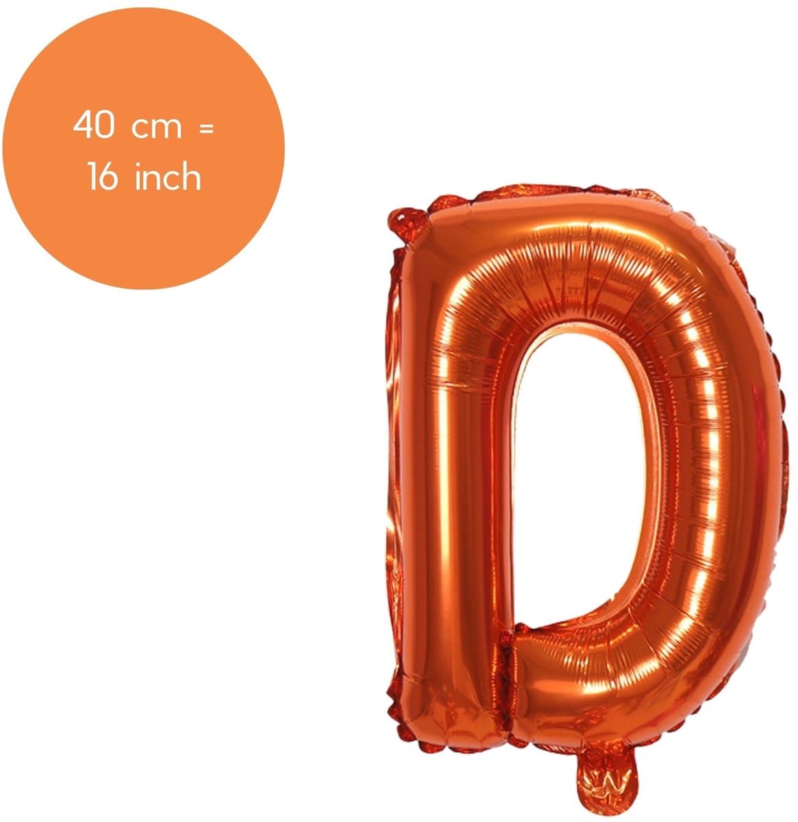 Fienosa Folieballon Letter D Oranje 40 cm – Letterballon voor EK, WK & Feestdecoratie