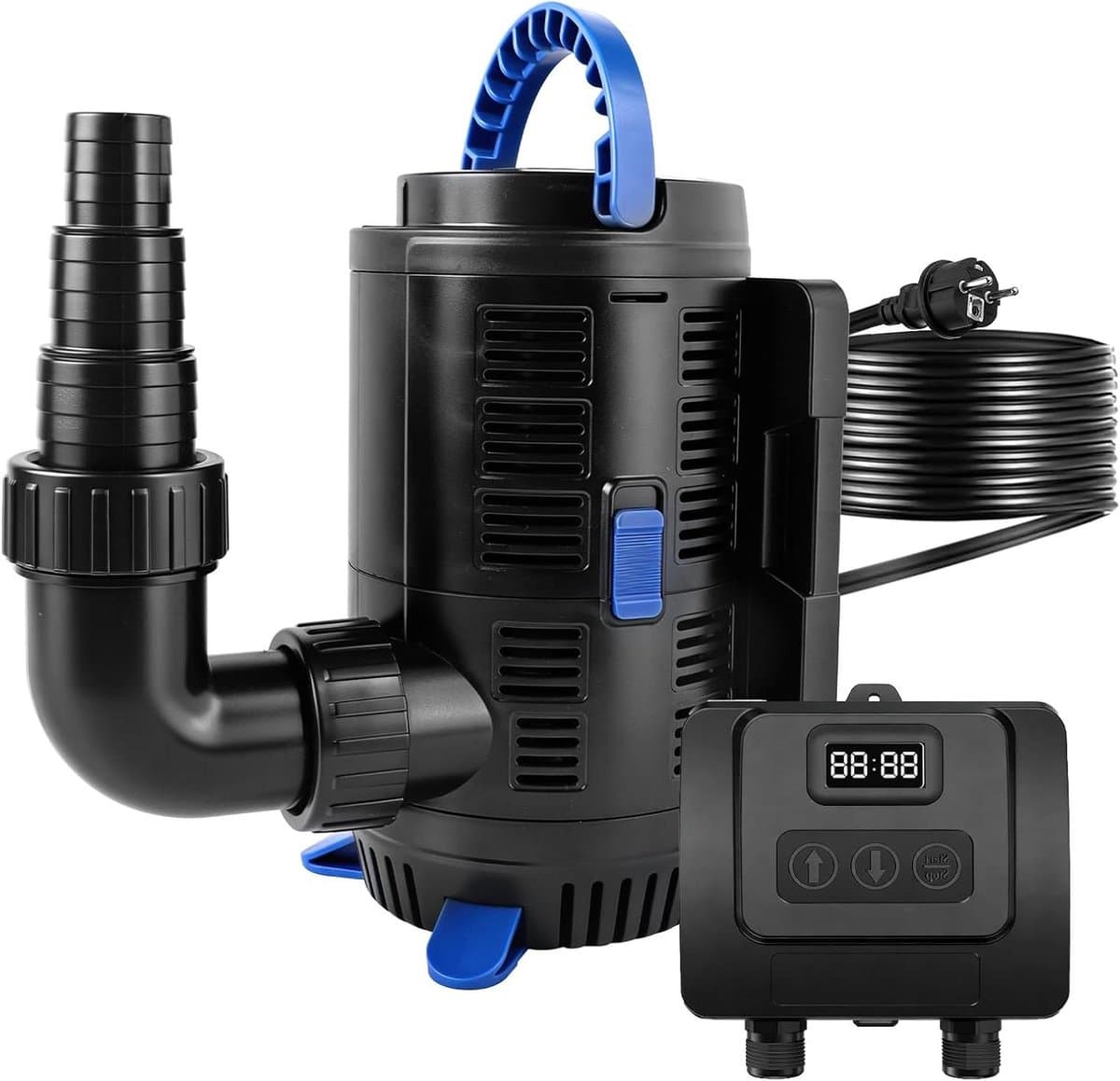 Regelbare Vijverpomp - Filterpomp Beekpomp - Watercirculatie Tuin - Instelbare Flow Controller - 15000 L/U - Zwart