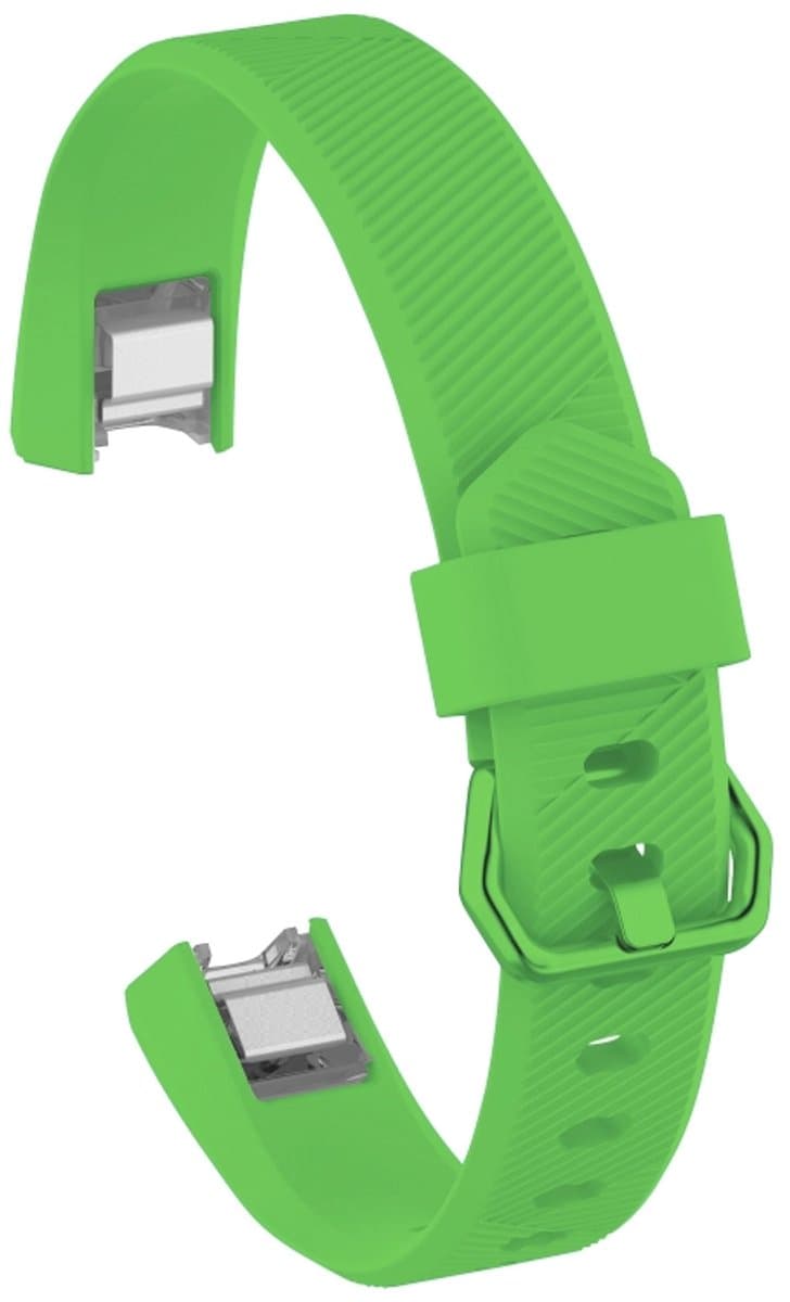 Siliconen polsband in effen kleur voor FITBIT Alta / HR, maat: L (groen)