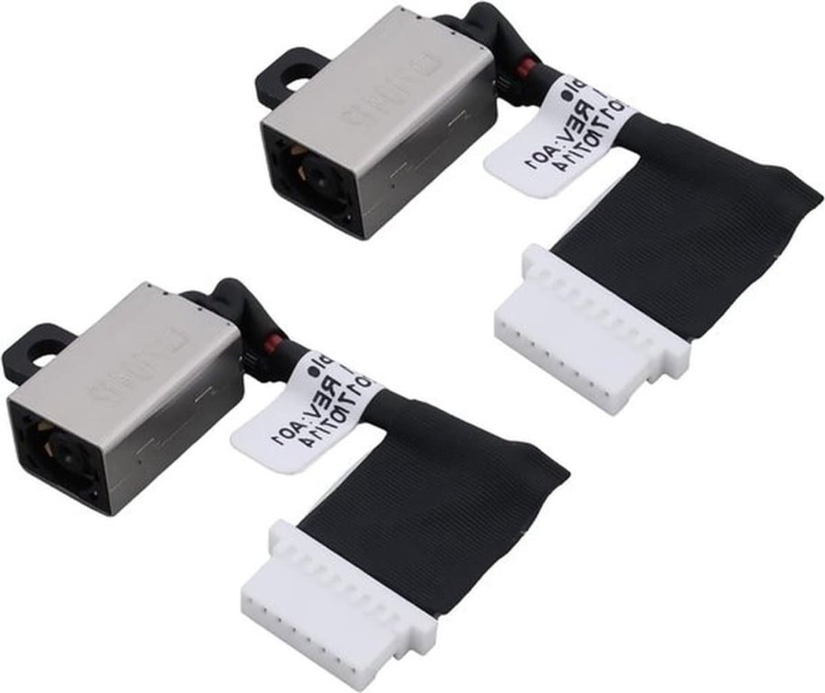 Oplaadpoort voor Dell Laptops - 2-in-1 Power - DC Jack - Compatibel met Dell 7370 en 7373 - Zwart - Oplaadpoort voor de P83G001 modellen - Geschikt voor Dell laptops - Zwart - 2 stuks