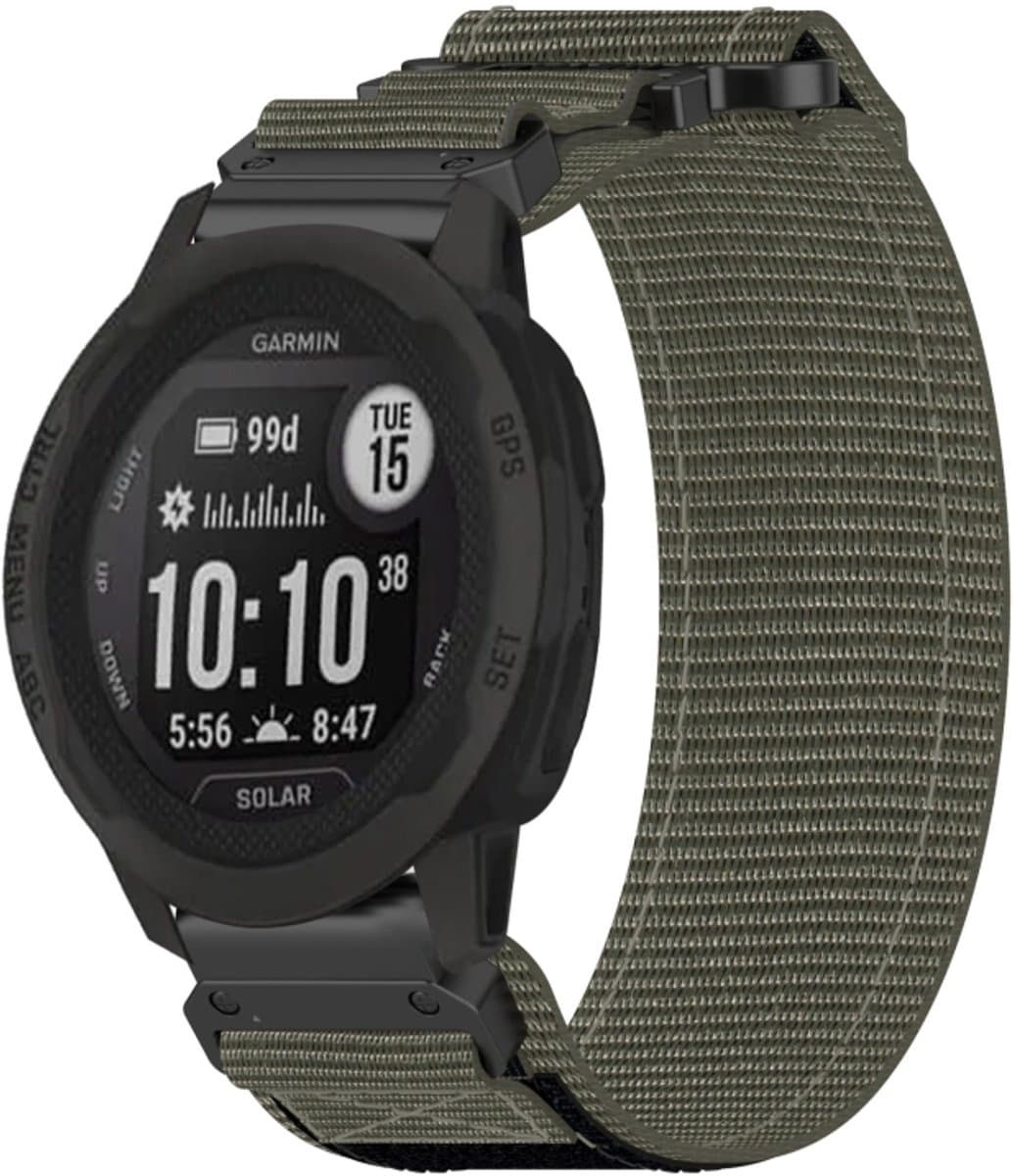 Voor Garmin Instinct 2S 20 mm nylon klittenbandsluiting horlogeband (grijs)