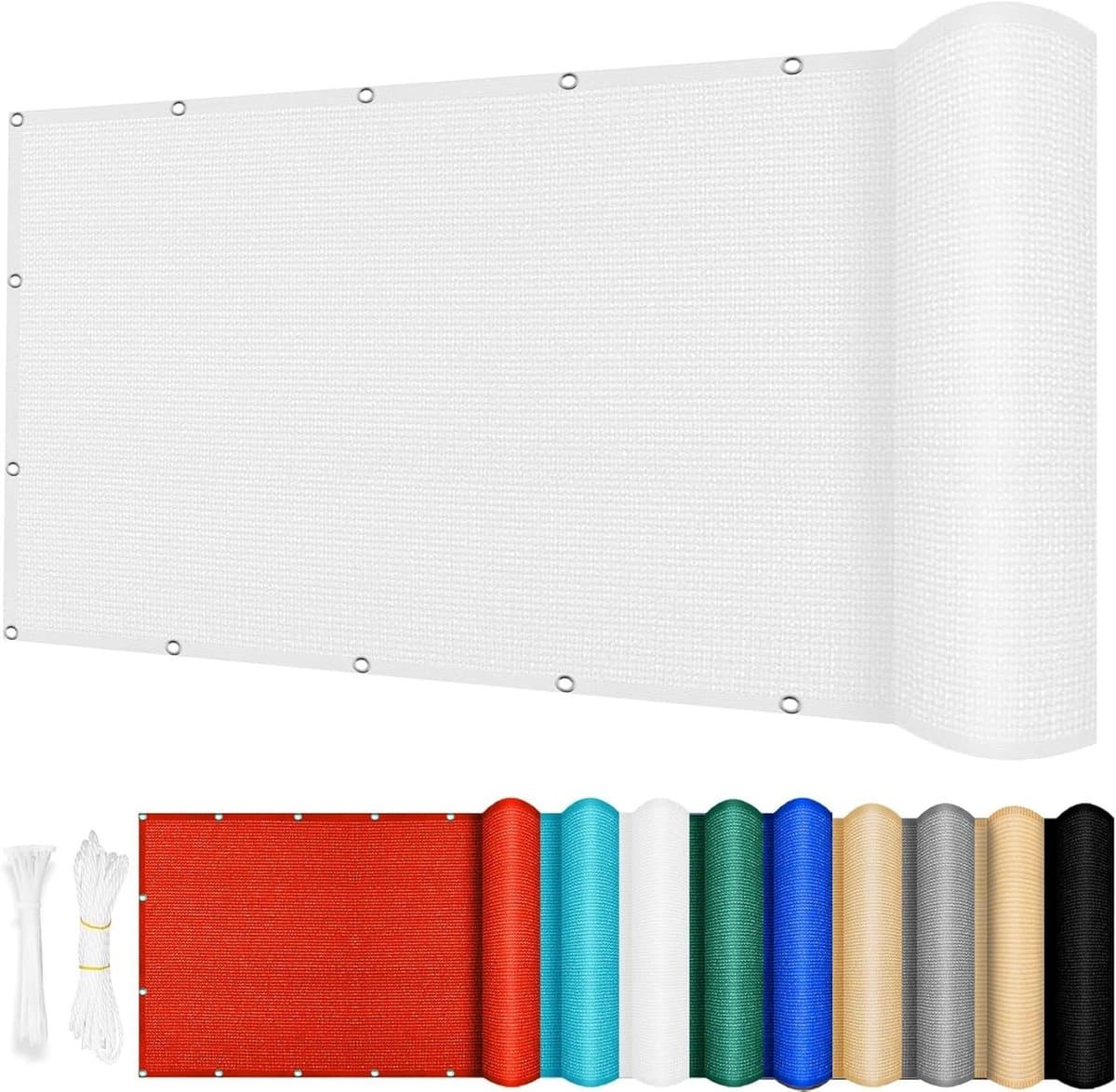 Luifel Zonwering - Schaduwdoek - Terras Ontspannen - Ademend HDPE Materiaal - 60 x 680 cm - Wit
