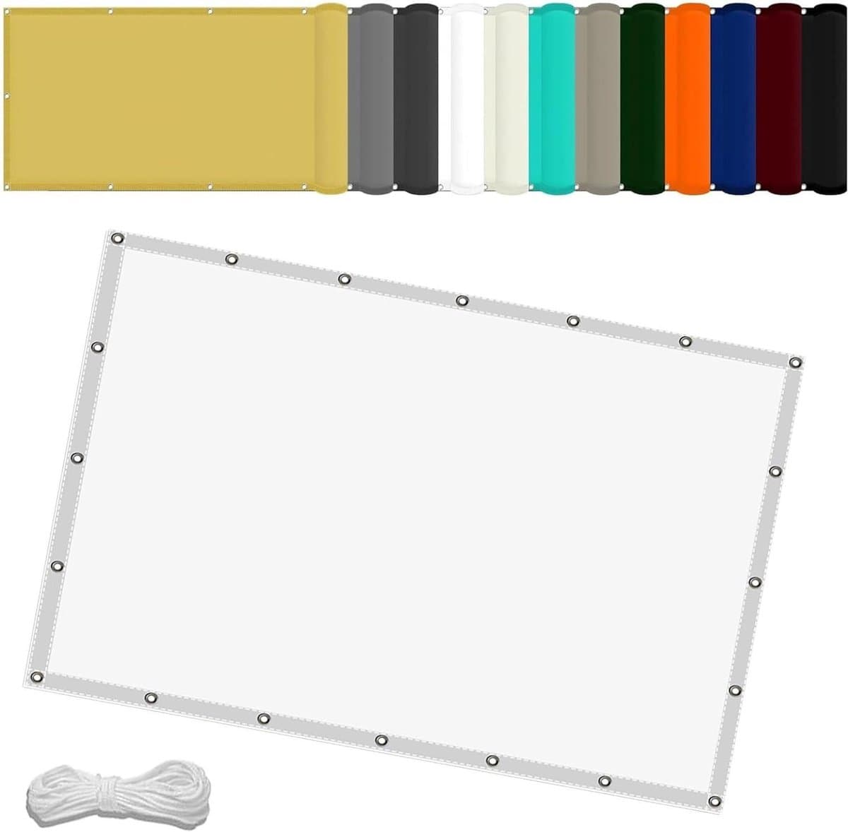 Zonneschermzeil Vierkant - Schaduwdoek Tuin - Buitenruimte Creëren - Waterbestendig UV-blok - 3x3.8m - Wit