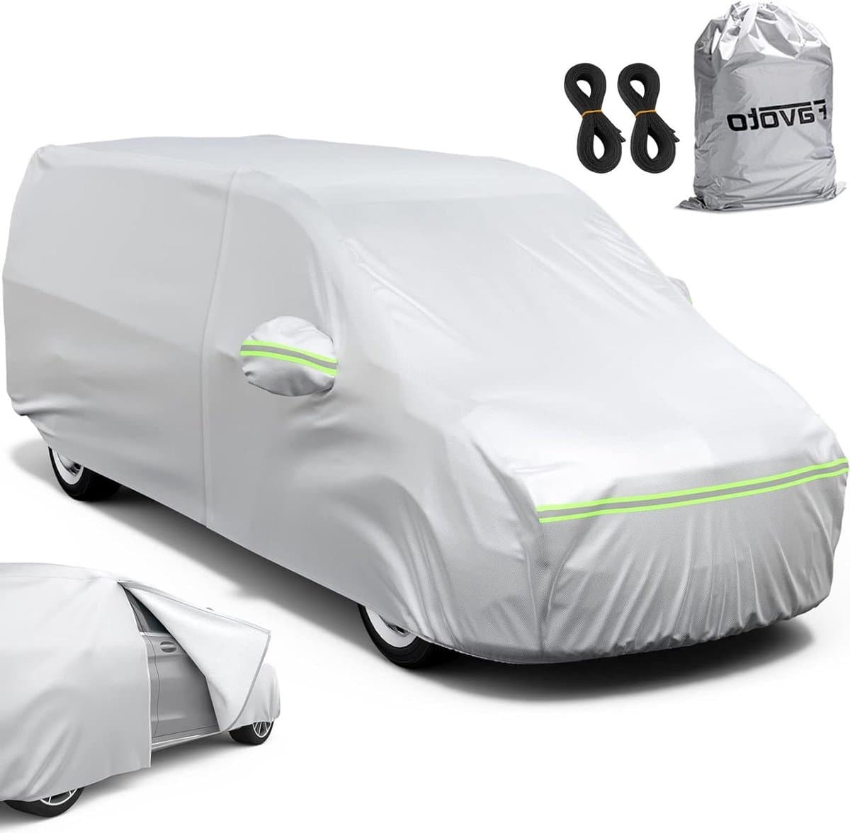 Autohoes MPV - Garagehoes Auto Beschermhoes - Auto Beschermen - Waterdicht en UV-bestendig - 495-535 cm - Zilver