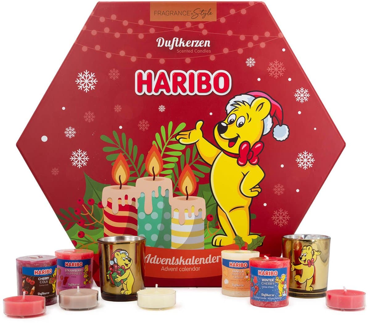 Haribo Adventskalender - 24-delig - geurkaarsjes - veelkleurig
