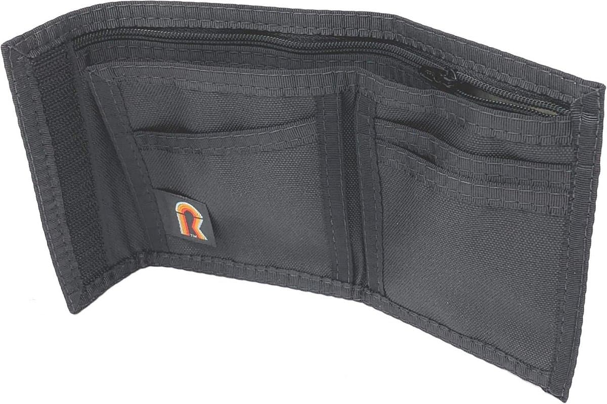 RFID Beschermde Nylon Bifold Portemonnee - Zwart