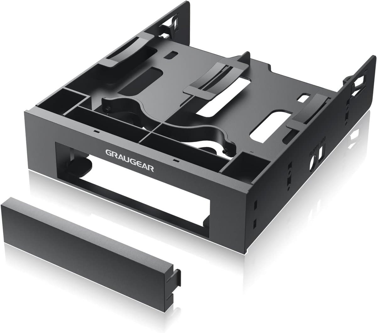 Inbouwframe voor 2x 2,5 inch en 1x 3,5 inch HDD/SSD in 5,25 inch schacht