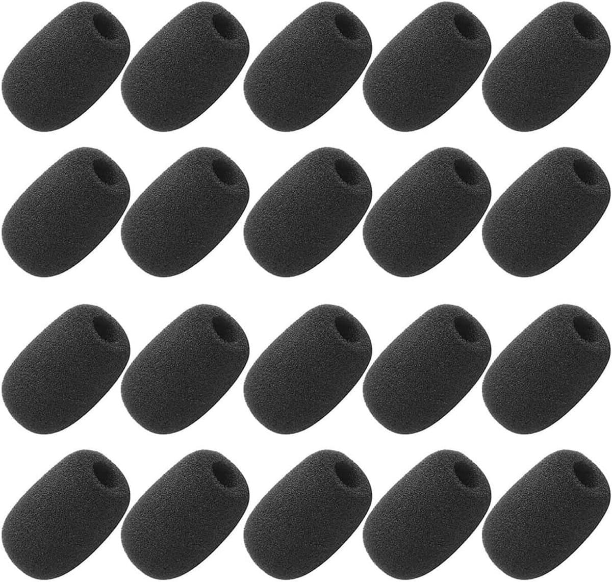 20 stuks spons microfoonafdekking schuimrubber winddicht voor koptelefoon en microfoon