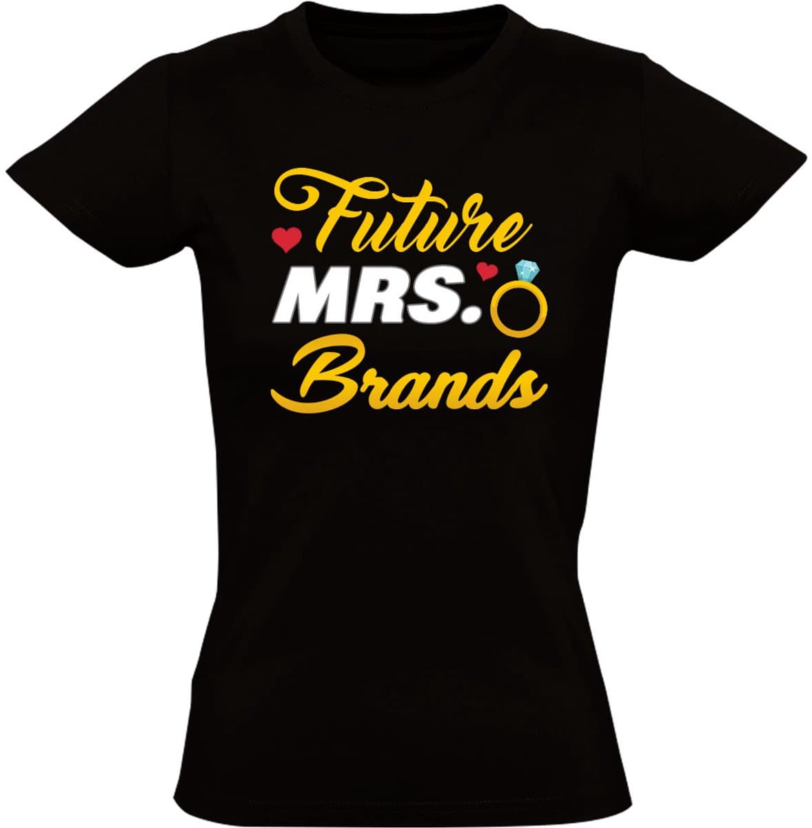 Mrs. Brands Dames T-shirt - Vrijgezellenfeest Shirt voor Vrouwen - Huwelijk - Team Bride
