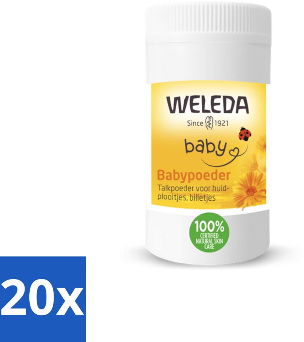20 x WELEDA - Babypoeder - Baby & Kind Calendula - 20 g - Babyhuid Verzorging - Poeder Voor Baby - Calendula Poeder - Babyhuid Bescherming - Natuurlijke Babyhuid Verzorging