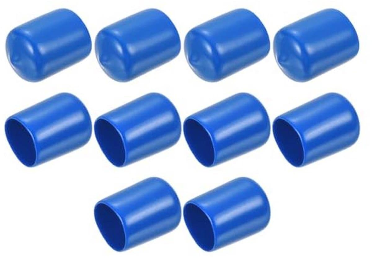 Rubberen Afsluitdoppen 16 mm ID - 10 Stuks - Rond en Blauw