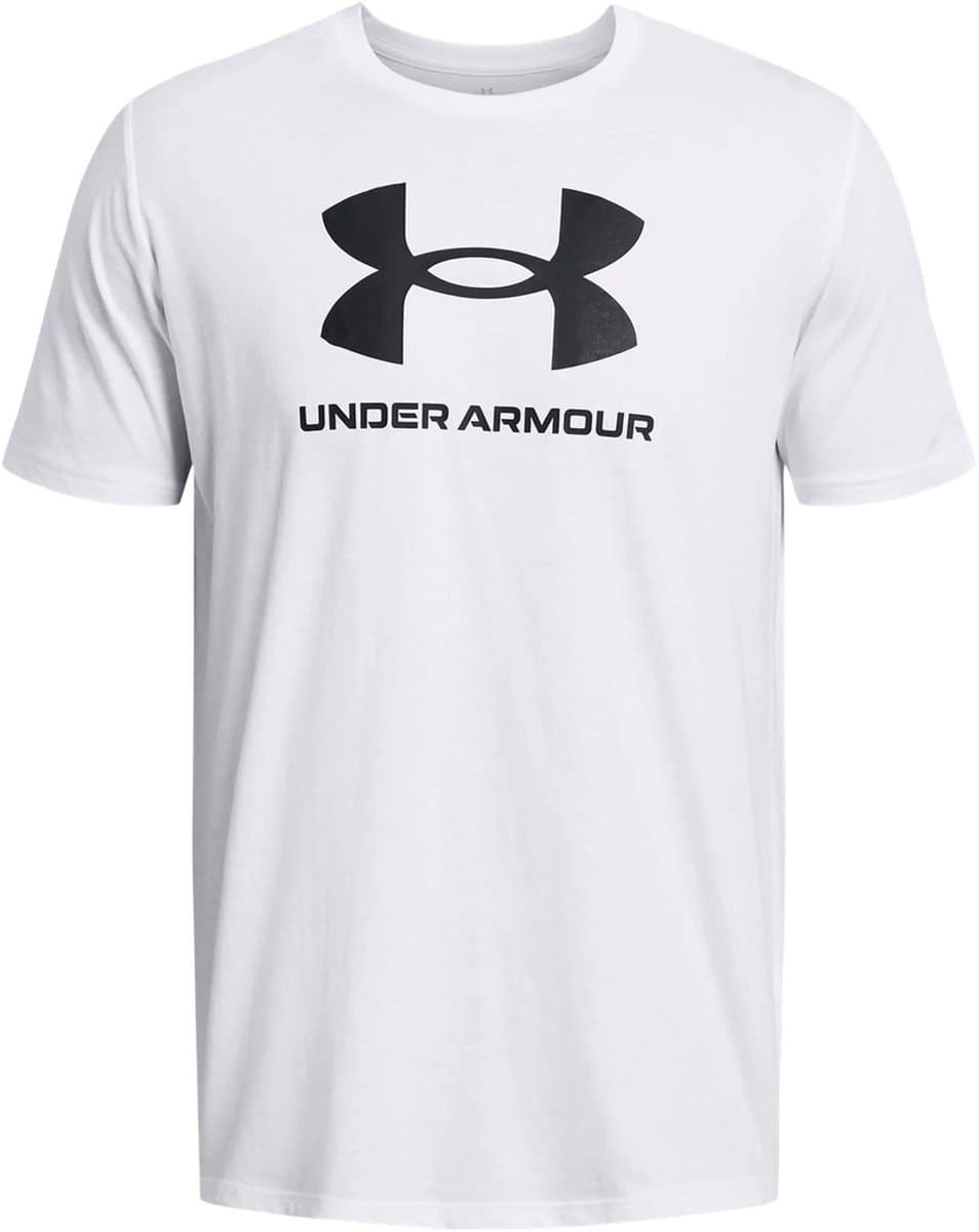 Under Armour UA SPORTSTYLE LOGO UPDATE SS-WHT Heren Sportshirt - Wit - Zwart