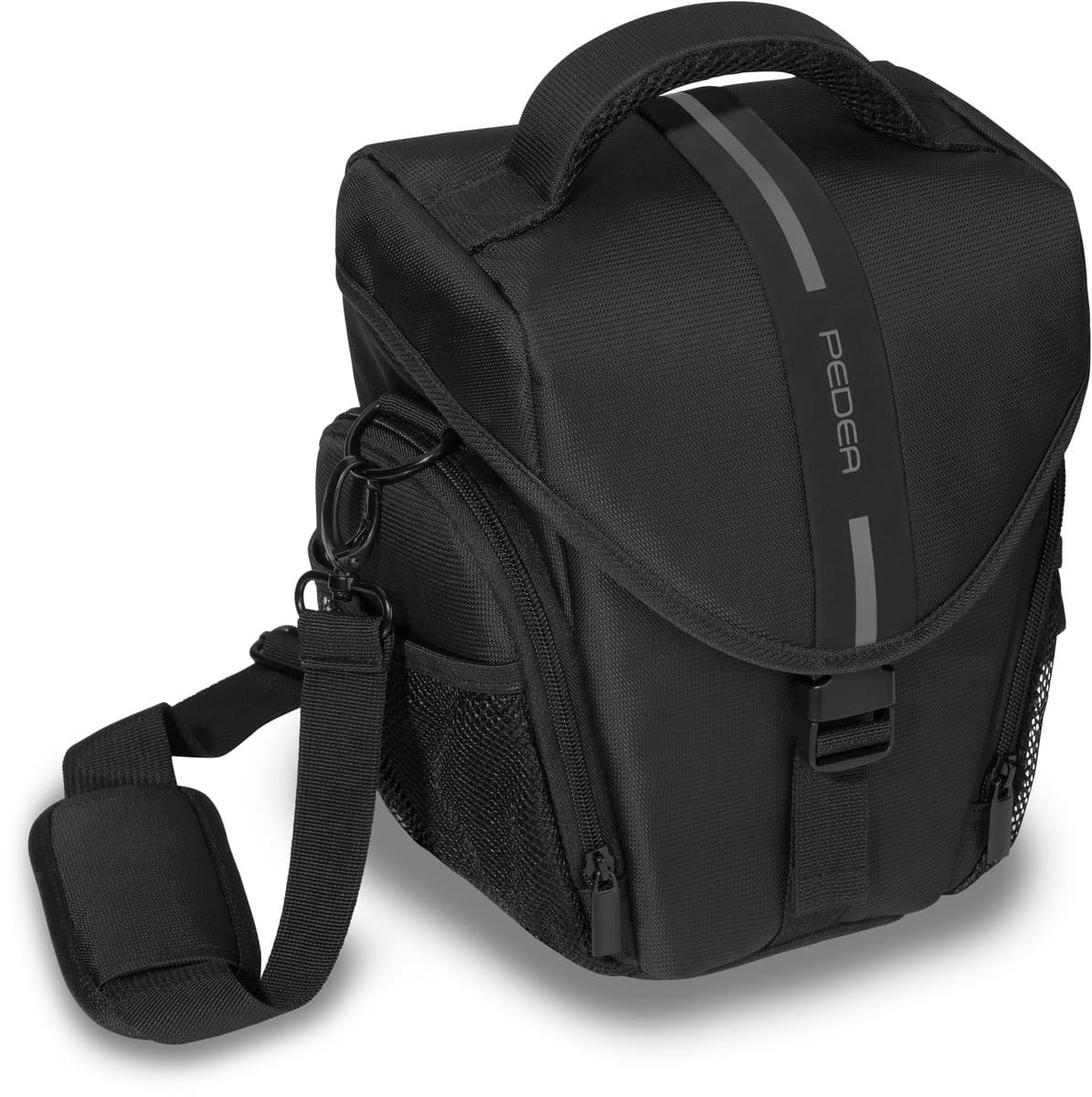 PEDEA Cameratas ESSEX - Fototas - Regenhoes - Accessoirevakken - Zwart/Grijs
