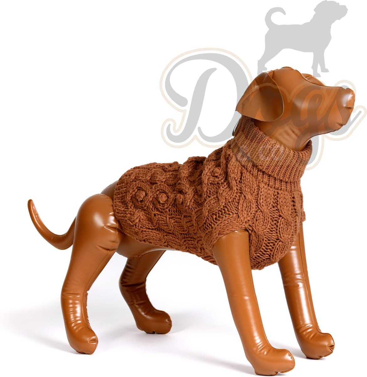 Dogs&Co Hand gebreide Hondentrui Bruin Maat XL - Hondenkleding - Hondentrui - lengte 40cm - borstomvang 60cm