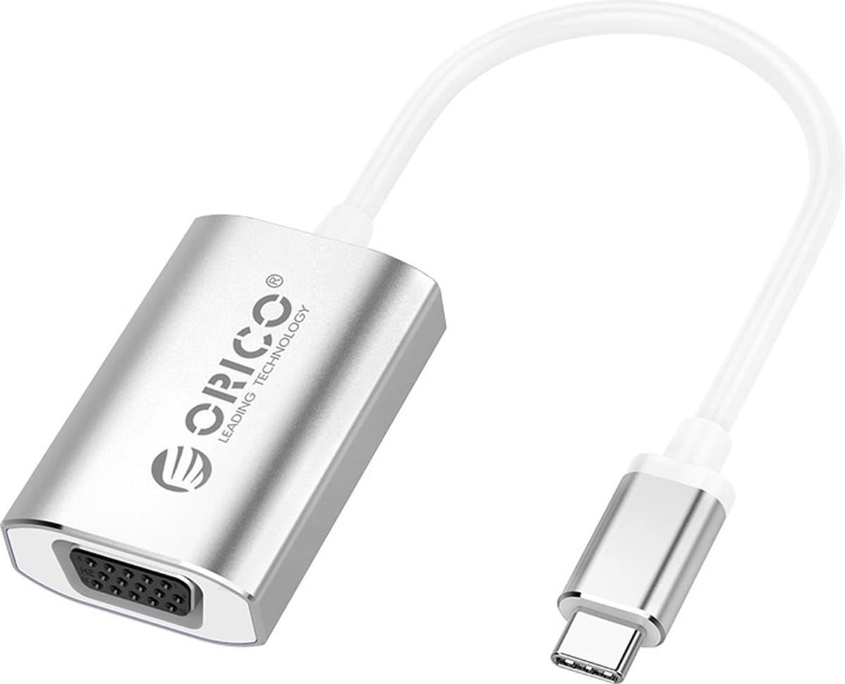 Orico USB-C naar VGA adapter 4K 1080P @60Hz - Aluminium - Zilver