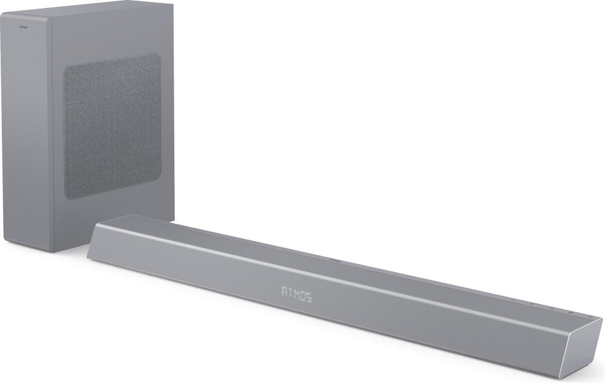 Philips TAB8505/10 - Soundbar met draadloze subwoofer - 2.1 kanalen - Zilvergrijs