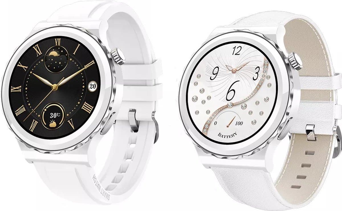 Darenci Smartwatch Snow Fit - Smartwatch heren -Activity Tracker-  fit -Touchscreen -Bluetooth bellen -Bluetooth muziek - Met extra bandje - Horloge -Stappenteller -Bloeddrukmeter -Verbrande calorieën -Zuurstofmeter -Spatwaterdicht -Wit/Zilver