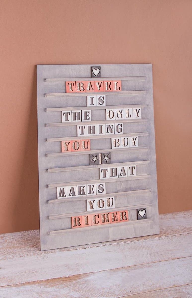 Houten Letterboard, FSC Mix Credit, naturel, 30x42cm, incl. letters 1Set