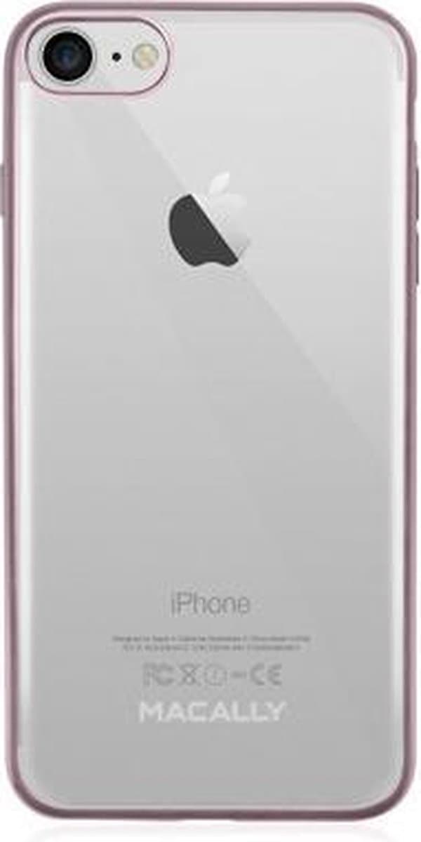 Macally TPU clear case iPhone 7 Rose gold rim