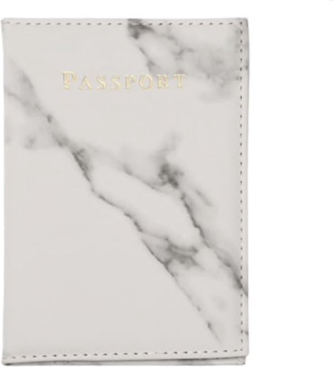 Paspoort Cover Marmer Grijs Zilver Wit - Paspoorthoes Paspoorthouder Paspoort Hoesje Mapje