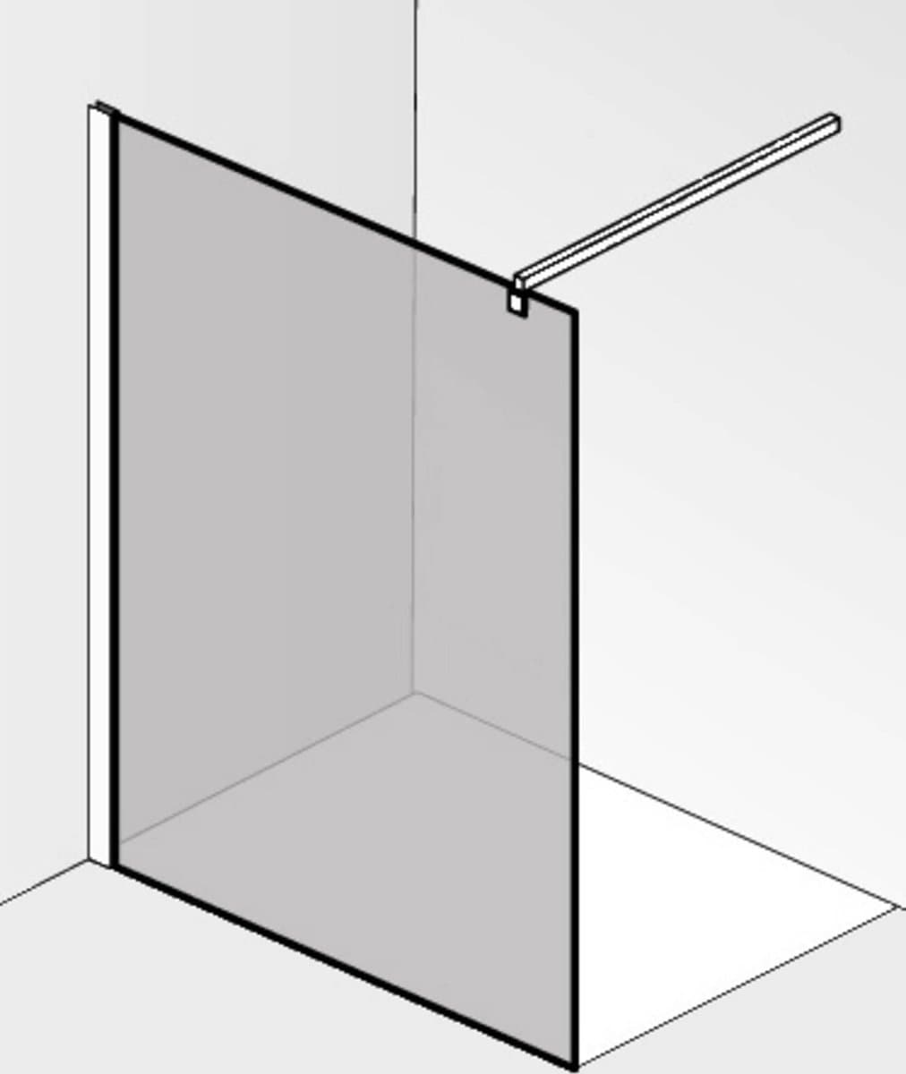 Saqu Modulo Inloopdouche - 100x210 cm - Veiligheidsglas - Anti-kalk - Aluminium - Douchewand