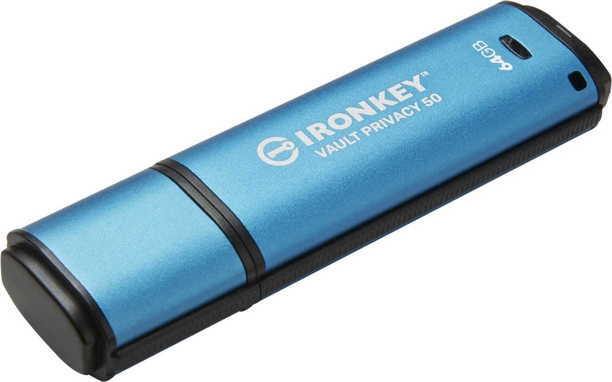Kingston Technology IronKey 64GB Vault Privacy 50, AES-256-versleuteld, FIPS 197