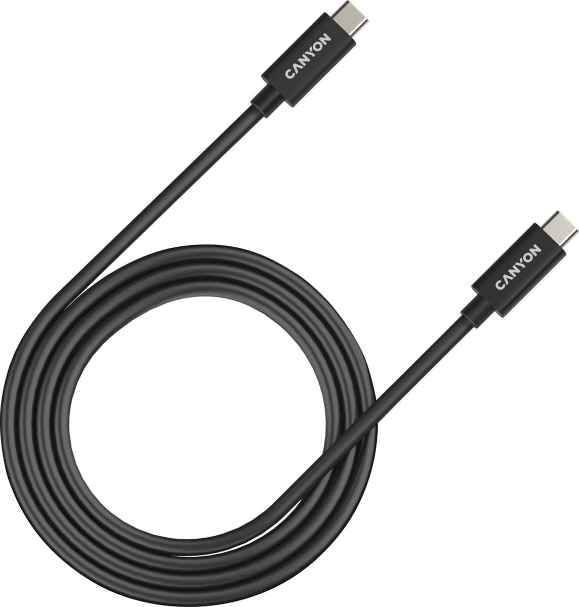 Canyon UC-44 - USB 4 kabel - 40Gbps - 240W - USB-C naar USB-C - E-marker - 1M - 240W - Geschikt voor Apple Mac - 8K @60Hz - 4K @120Hz - Thunderbolt 4 - Zwart