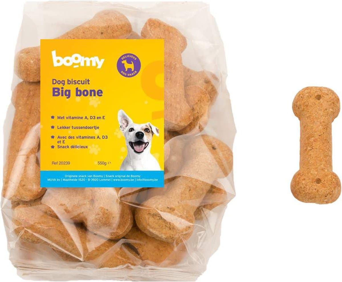 Boomy - Hondensnacks - Hondensnoepjes - Krokante hondenkoekjes - Grote kluif - 2 x 550g